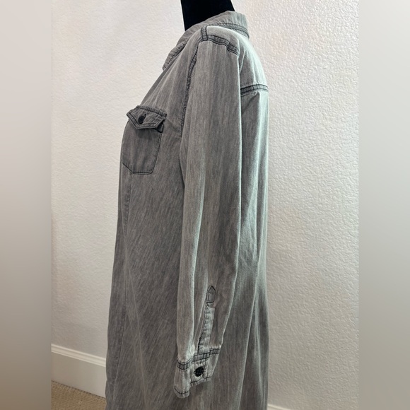 Ci Sono Women's Gray Long Denim Jacket - Picture 7 of 12